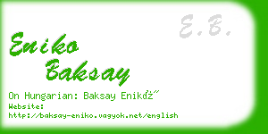 eniko baksay business card